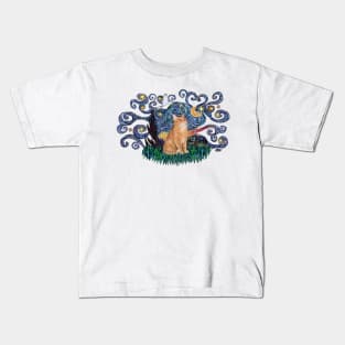 Orange Tabby Cat in "free form" Starry Night Kids T-Shirt